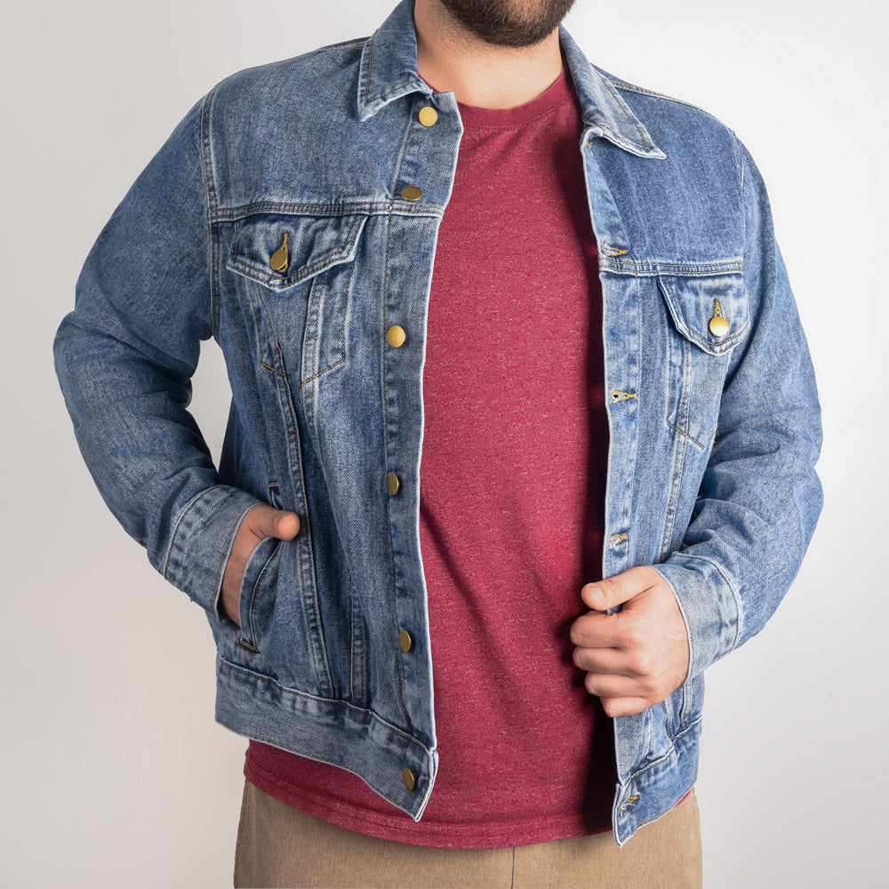 I JUST WANT TO FISH & DRINK BEER- Men's Jean Jacket