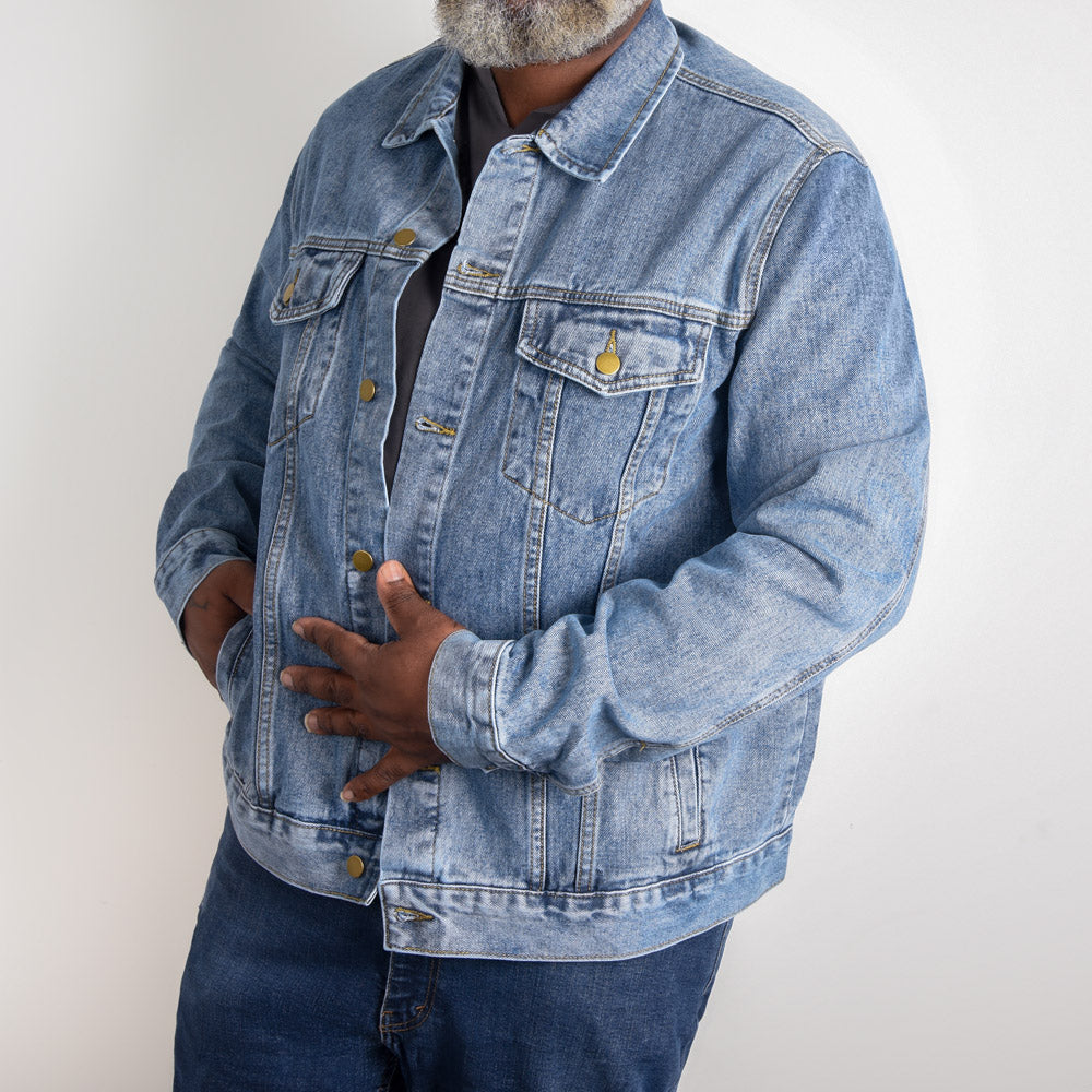 I JUST WANT TO FISH & DRINK BEER- Men's Jean Jacket