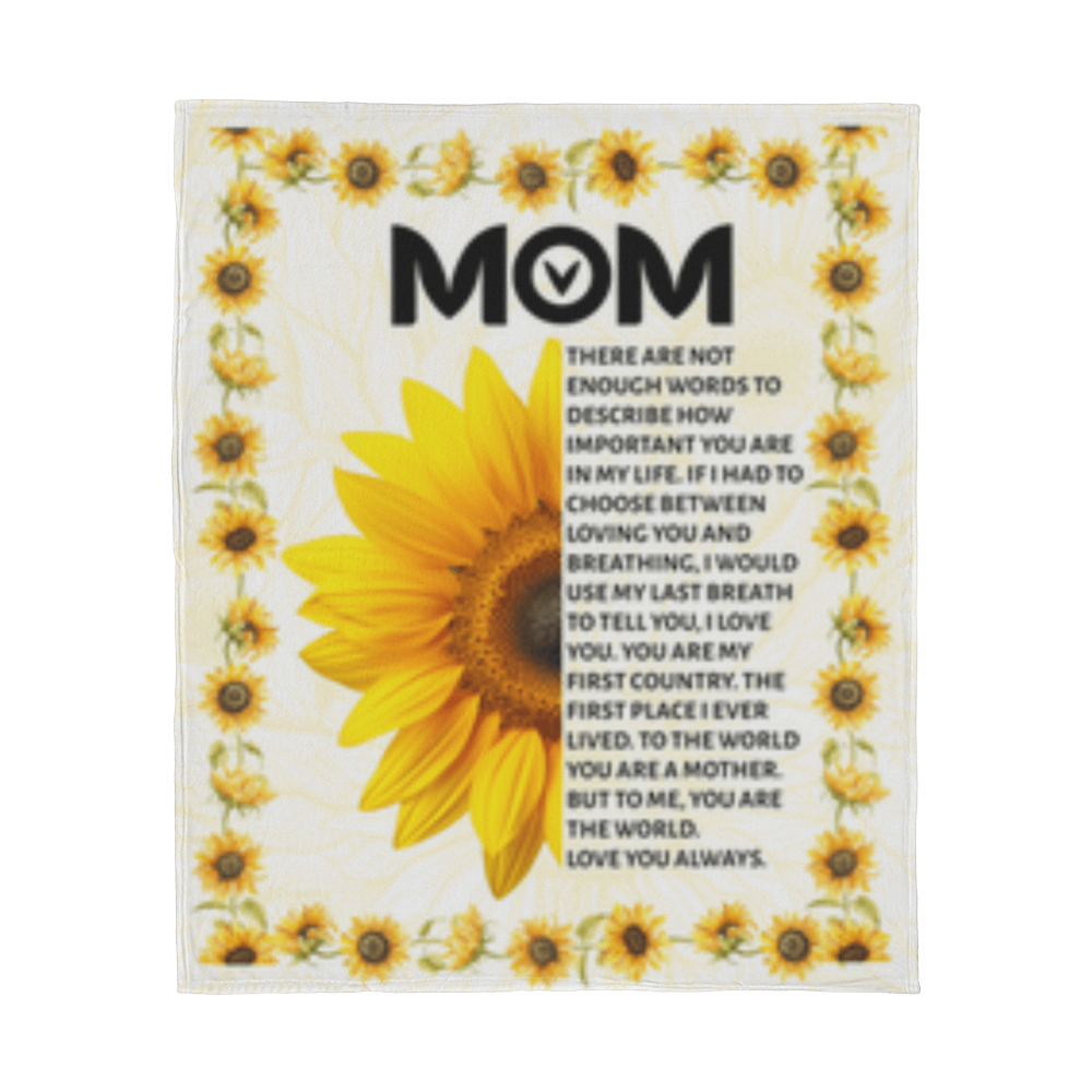 MOM- Sun Flower-Jersey Fleece Blanket 50" x 60"