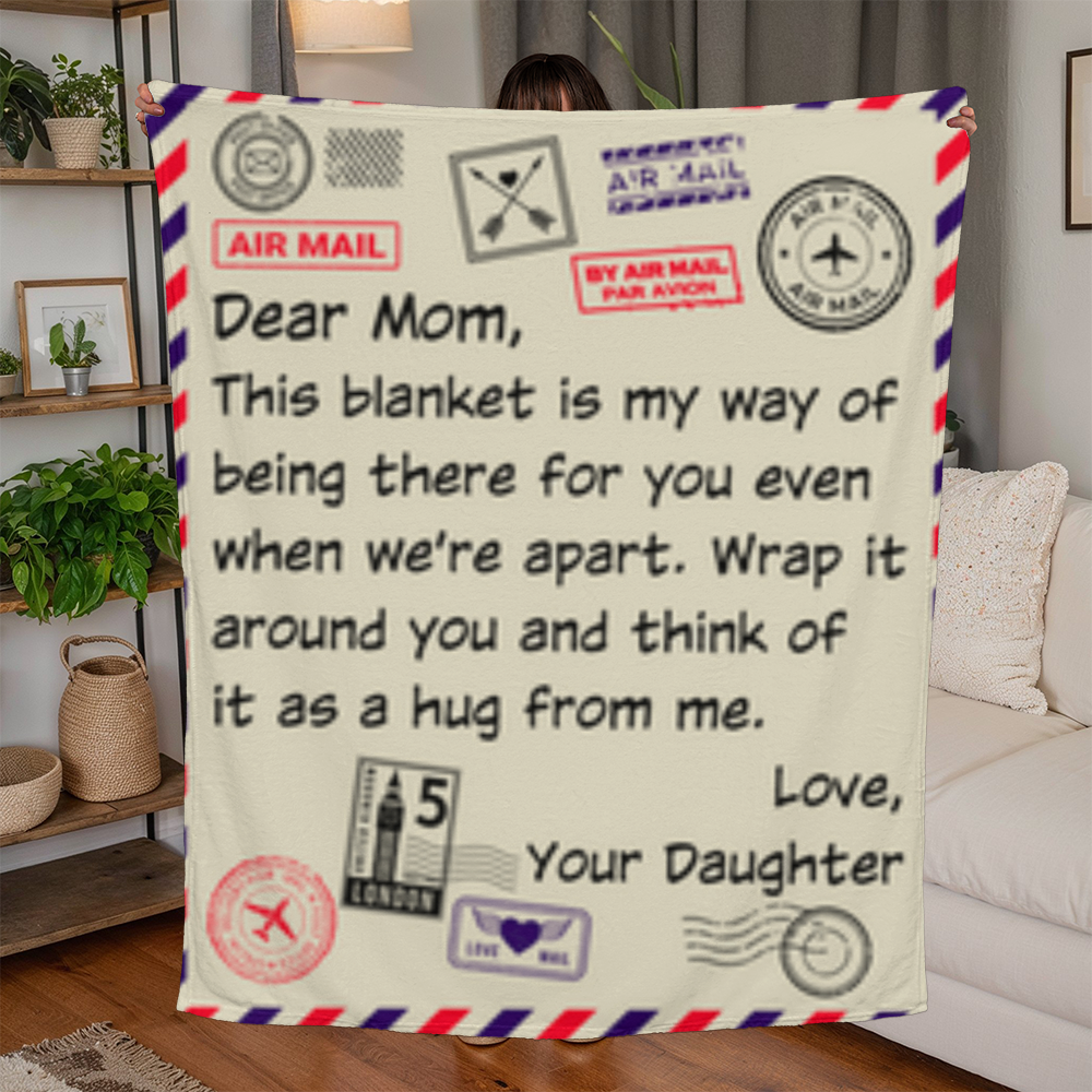 Dear Mom Letter- Jersey Fleece Blanket 50" x 60"