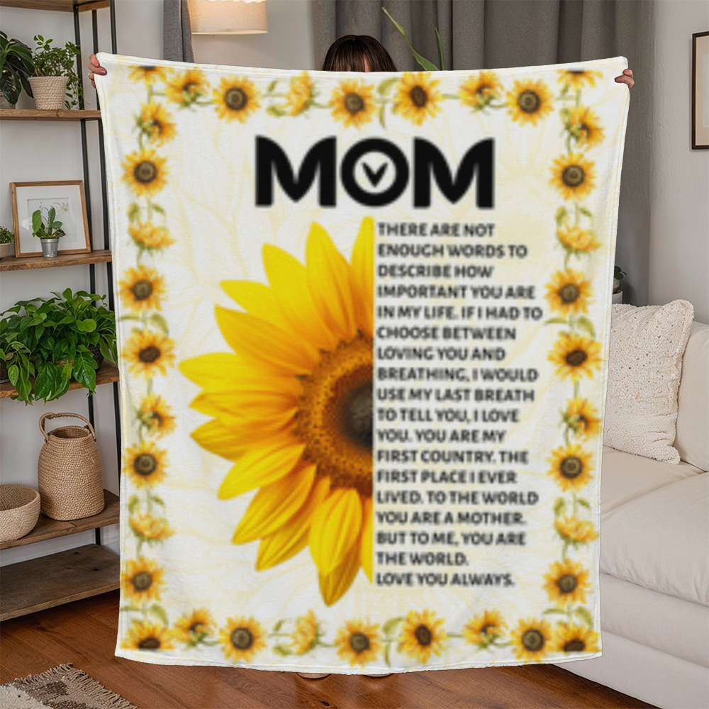 MOM- Sun Flower-Jersey Fleece Blanket 50" x 60"