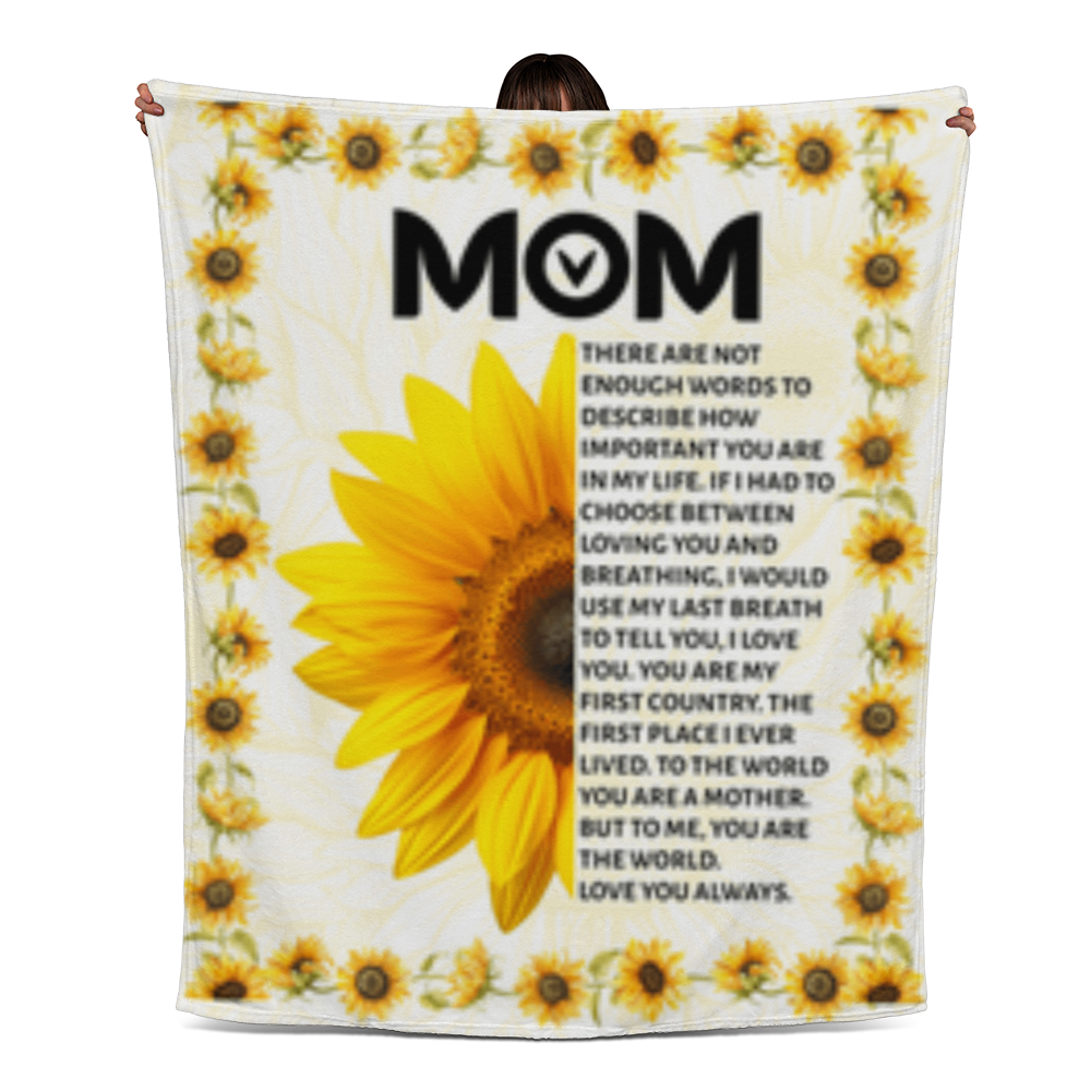 MOM- Sun Flower-Jersey Fleece Blanket 50" x 60"