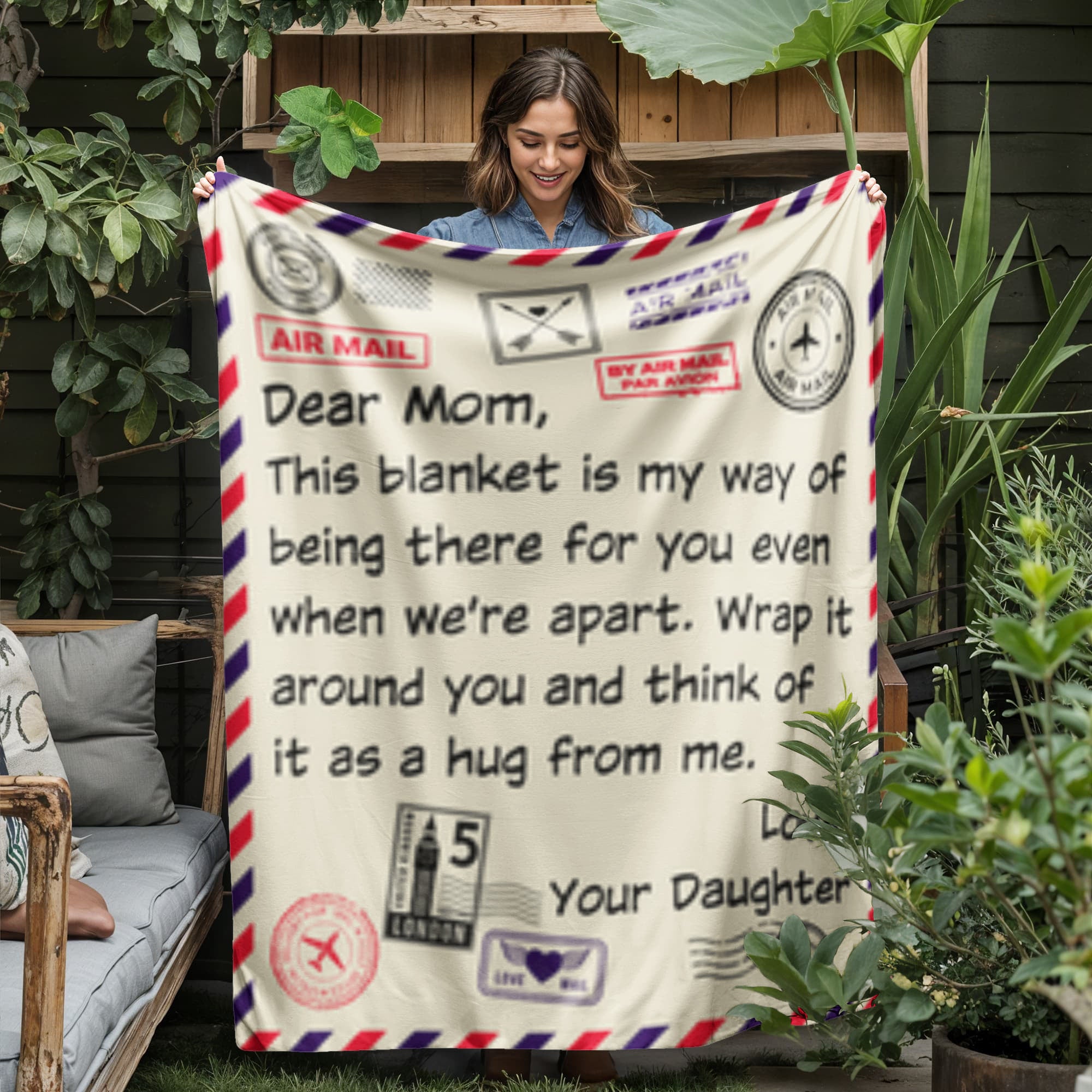Dear Mom Letter- Jersey Fleece Blanket 50" x 60"