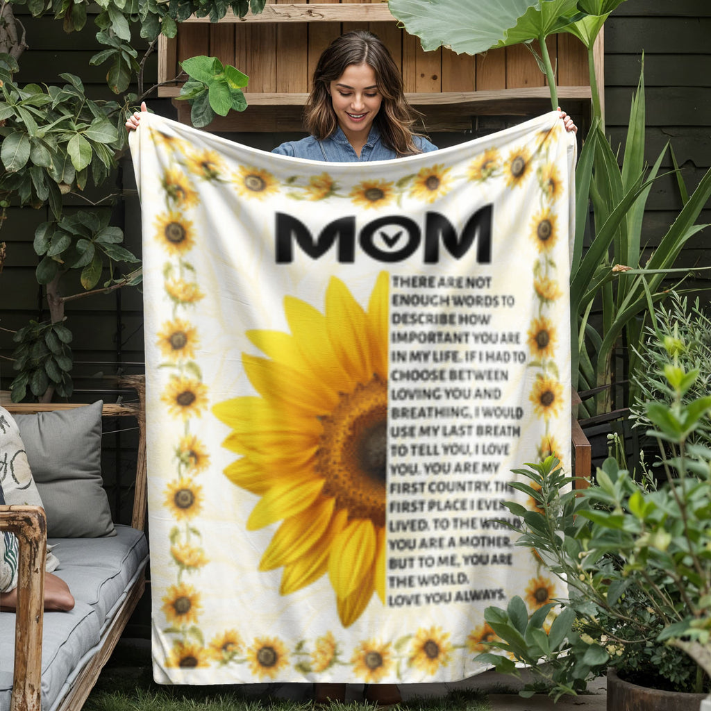 MOM- Sun Flower-Jersey Fleece Blanket 50" x 60"
