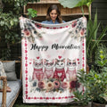 Happy Meowentines - 50'' x 60'' Jersey Fleece Blanket- Valentines Collection!