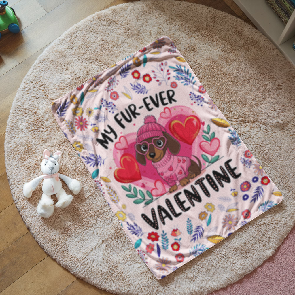 My  FUR-EVER Valentine - Sherpa Fleece Blanket - FUN SIZE / FULL SIZE - Valentine Collection!