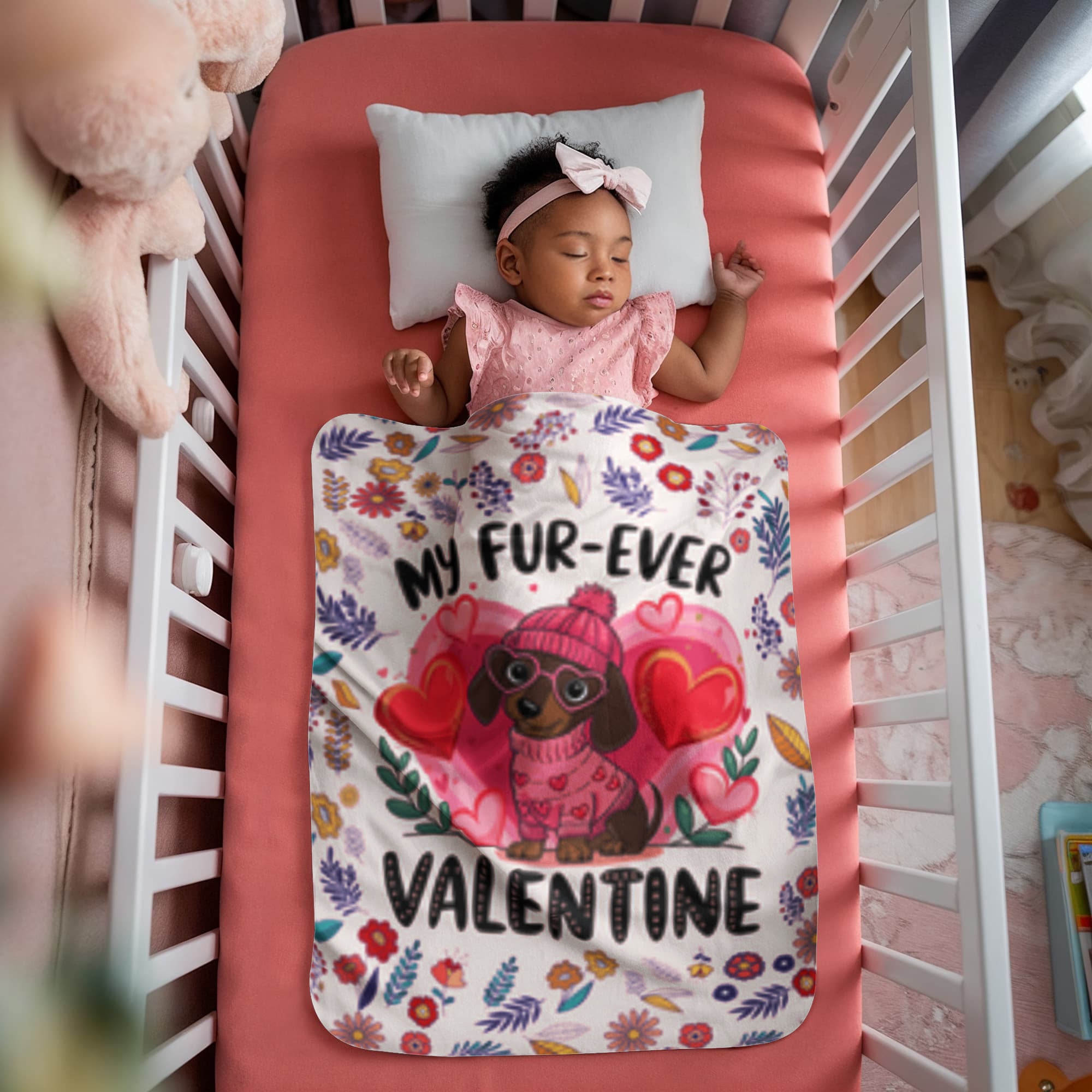 My  FUR-EVER Valentine - Sherpa Fleece Blanket - FUN SIZE / FULL SIZE - Valentine Collection!