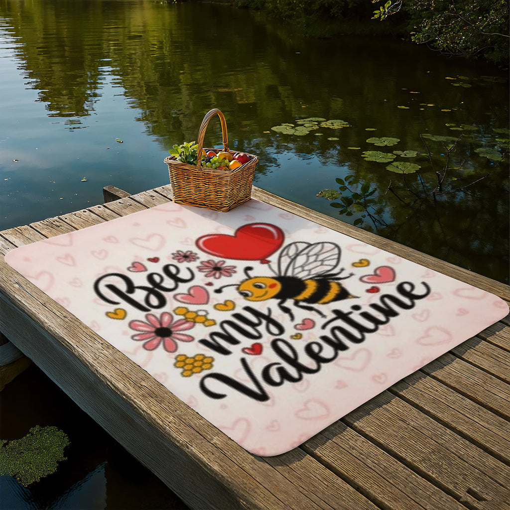 Bee My Valentine -Sherpa Fleece (Super Fluffy) Blanket - FUN SIZE & FULL SIZE - Valentine Collection!