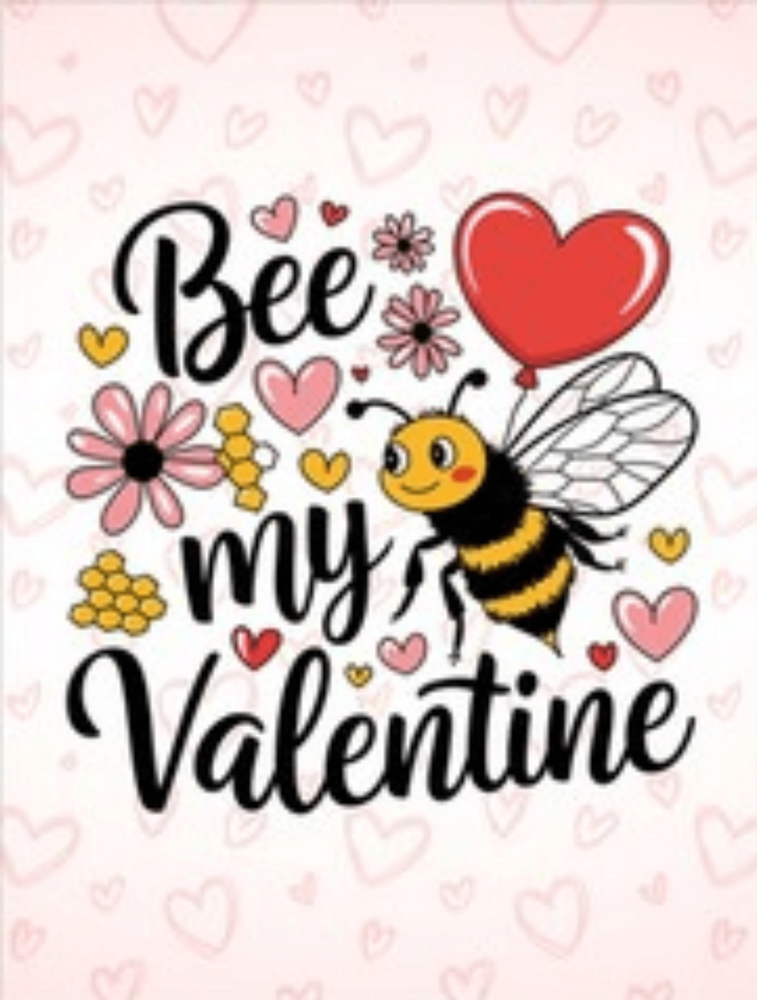 Bee My Valentine -Sherpa Fleece (Super Fluffy) Blanket - FUN SIZE & FULL SIZE - Valentine Collection!