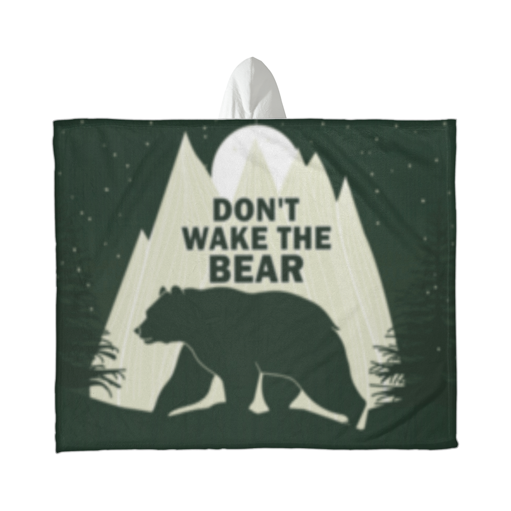 Don’t Wake The Bear- Our Hooded Sherpa Fleece Blanket