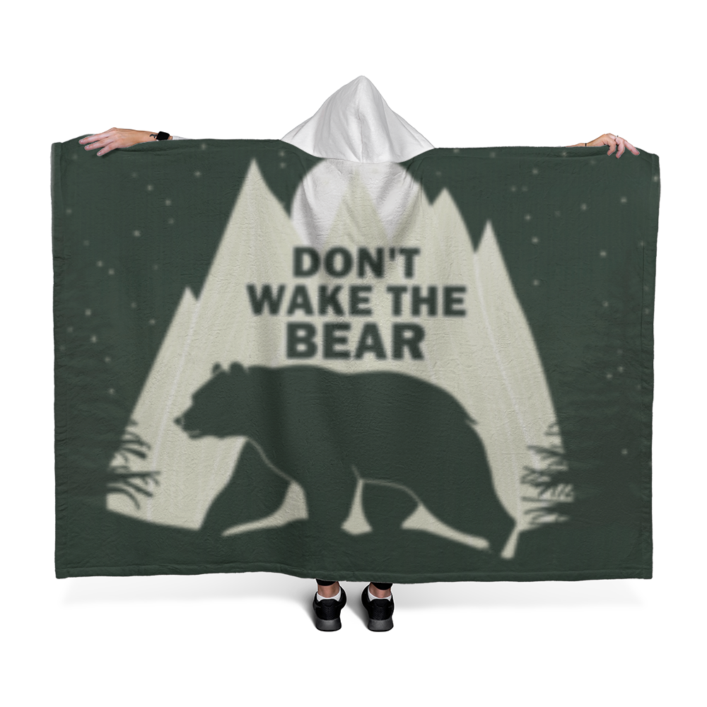 Don’t Wake The Bear- Our Hooded Sherpa Fleece Blanket
