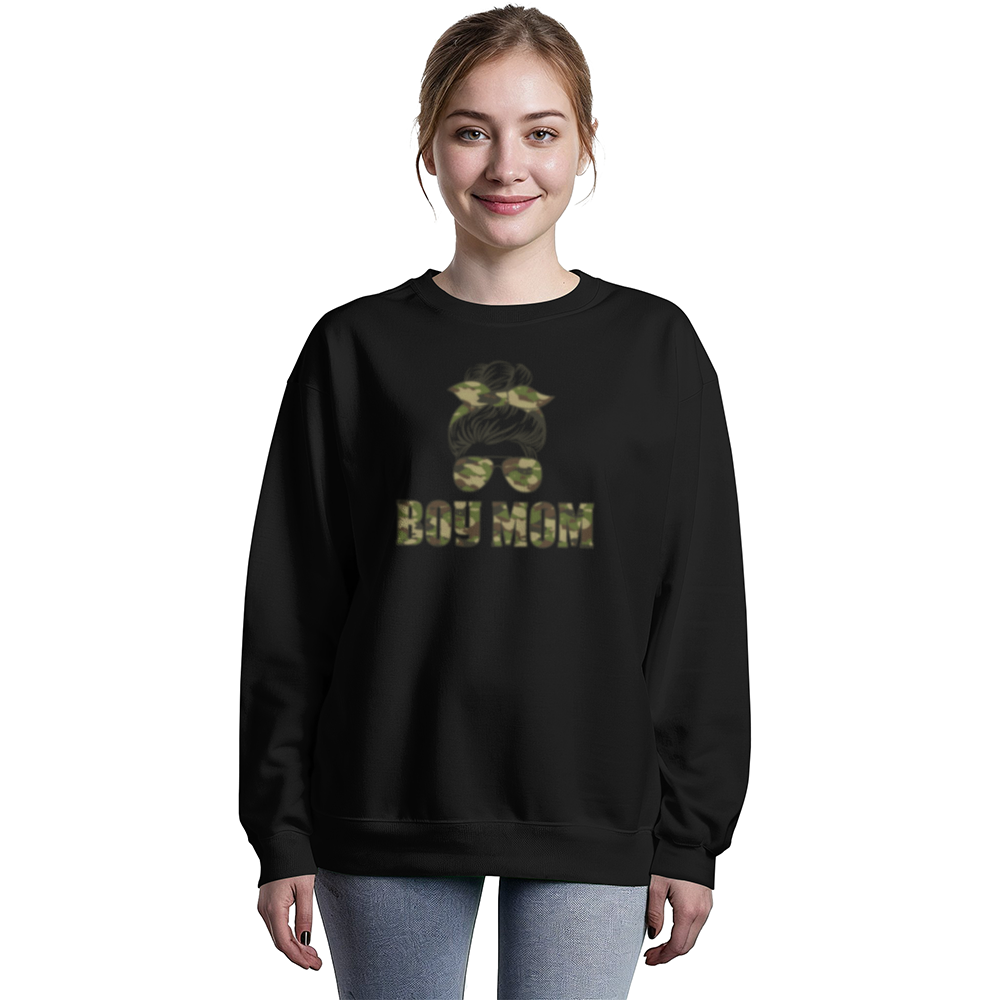 BOY MOM! - Unisex Crewneck  Fleece Sweatshirt