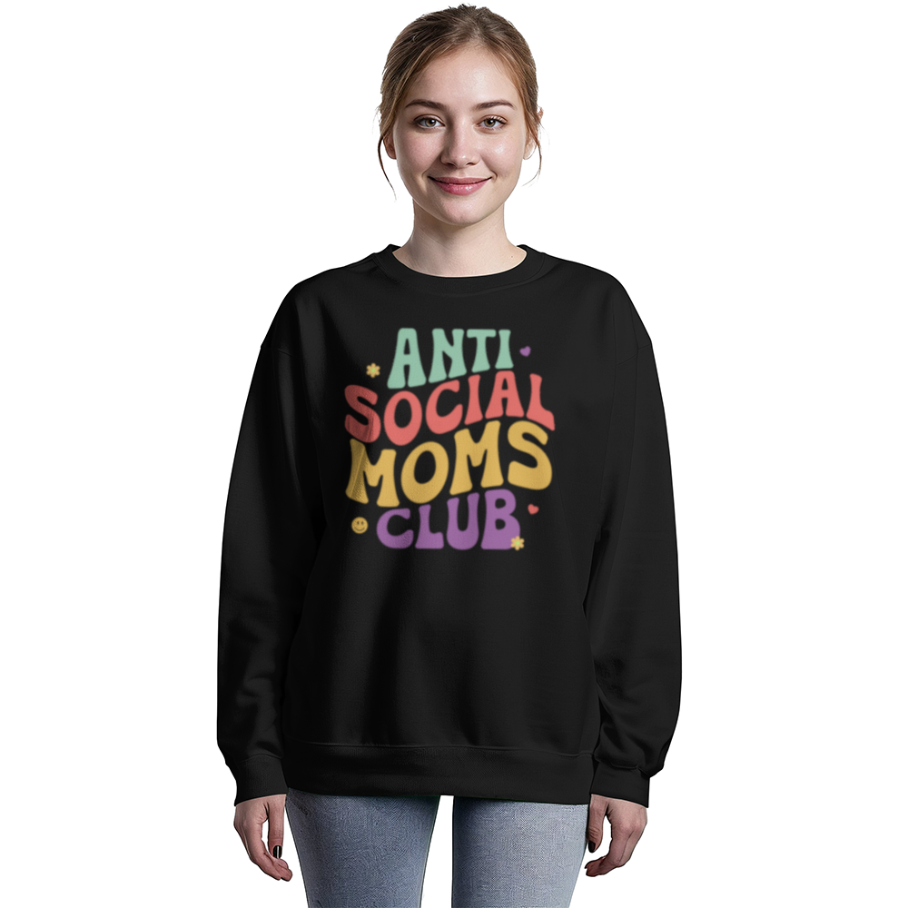 Anti-Social Mom's Club - Unisex Crewneck  Fleece Sweatshirt