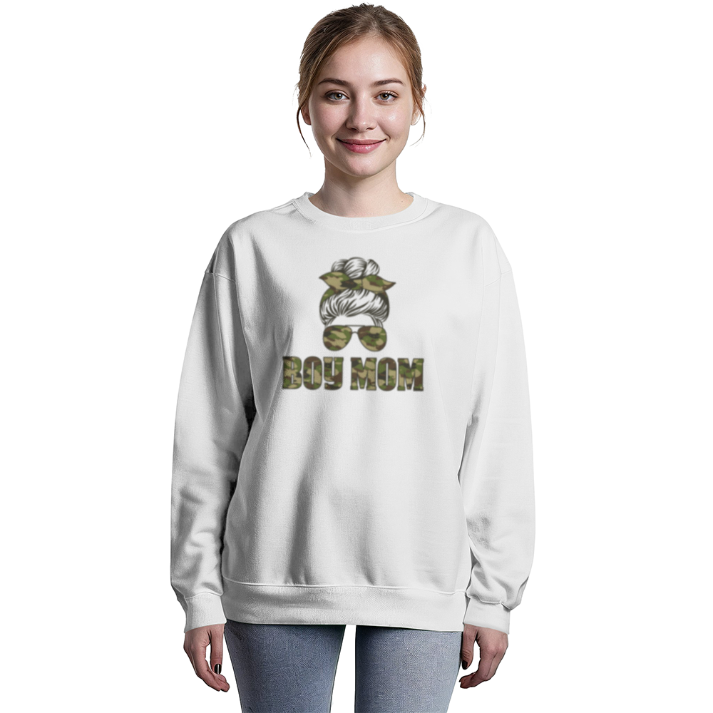 BOY MOM! - Unisex Crewneck  Fleece Sweatshirt