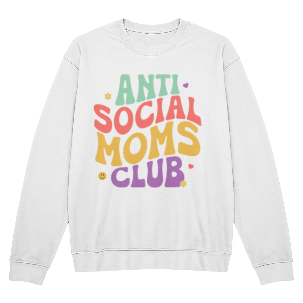 Anti-Social Mom's Club - Unisex Crewneck  Fleece Sweatshirt