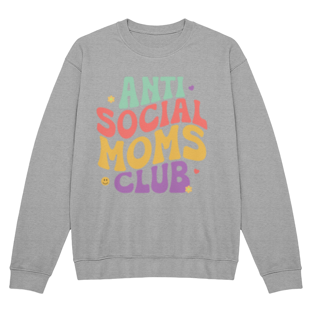 Anti-Social Mom's Club - Unisex Crewneck  Fleece Sweatshirt