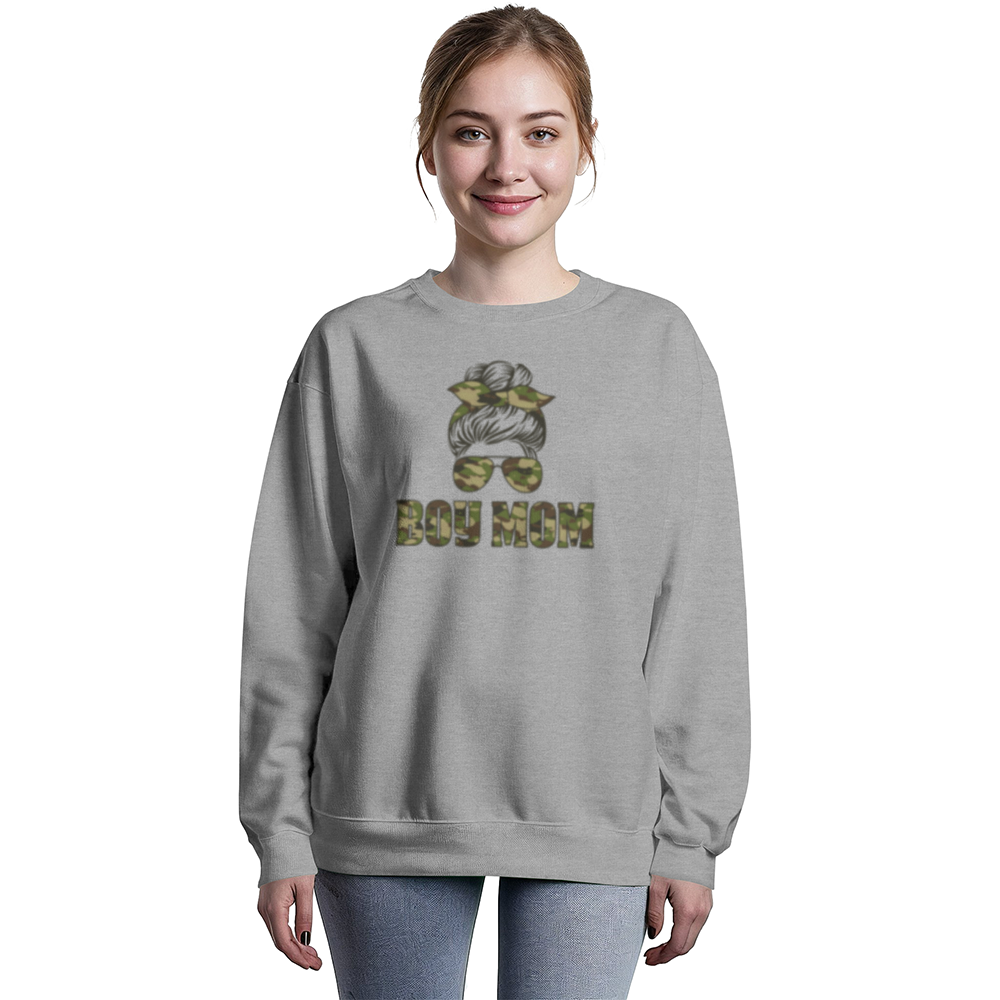 BOY MOM! - Unisex Crewneck  Fleece Sweatshirt