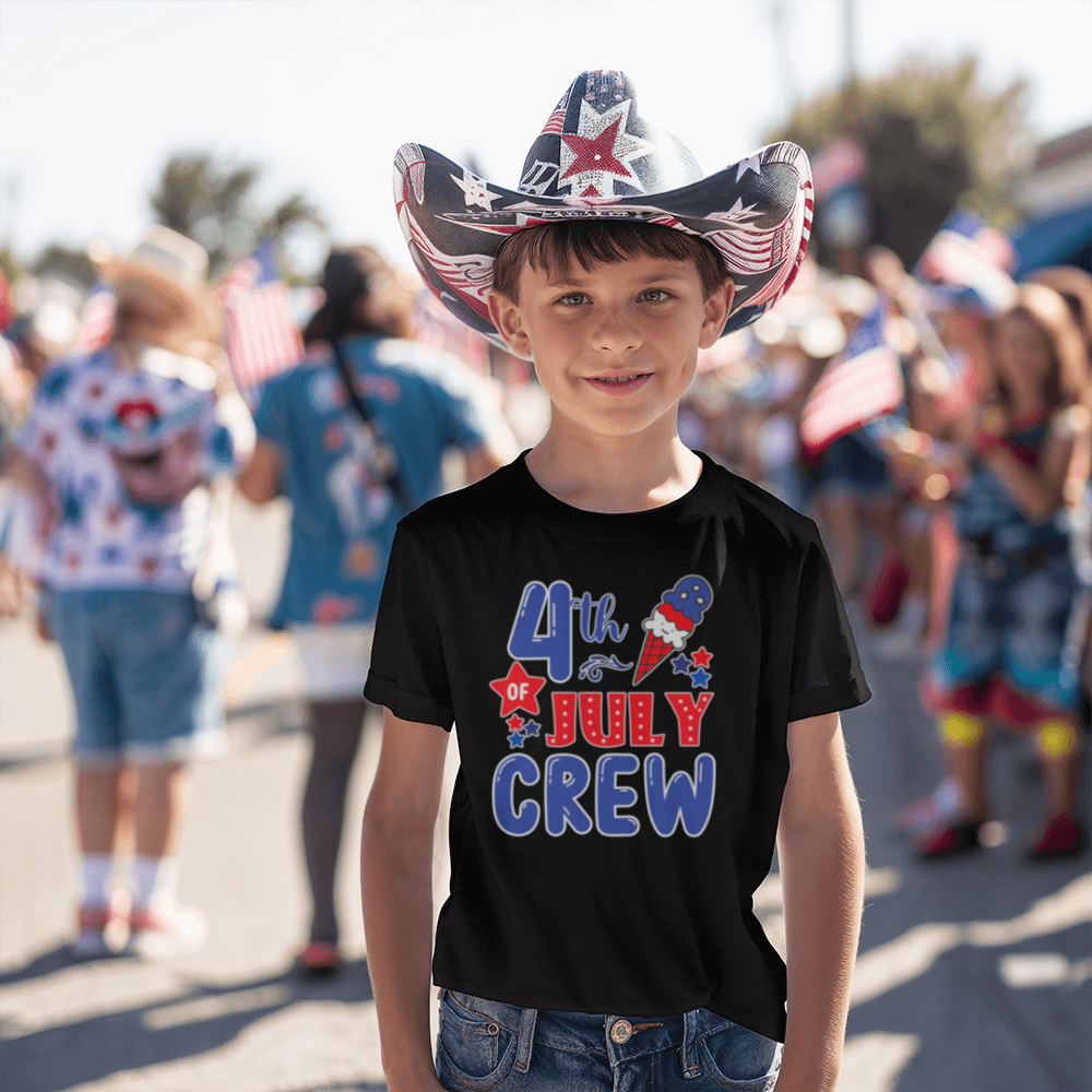 4th of July Crew - Little Kids T-Shirt