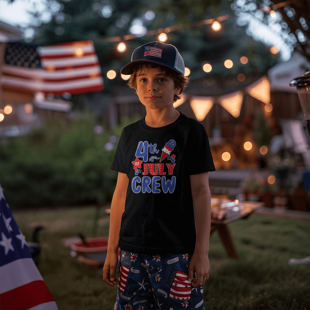 4th of July Crew - Little Kids T-Shirt