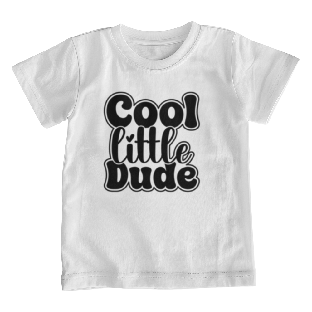 Cool Little Dude - Little Boys White T-Shirt