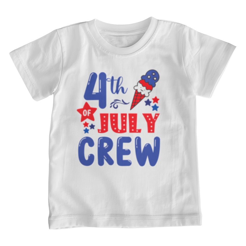 4th of July Crew - Little Kids T-Shirt