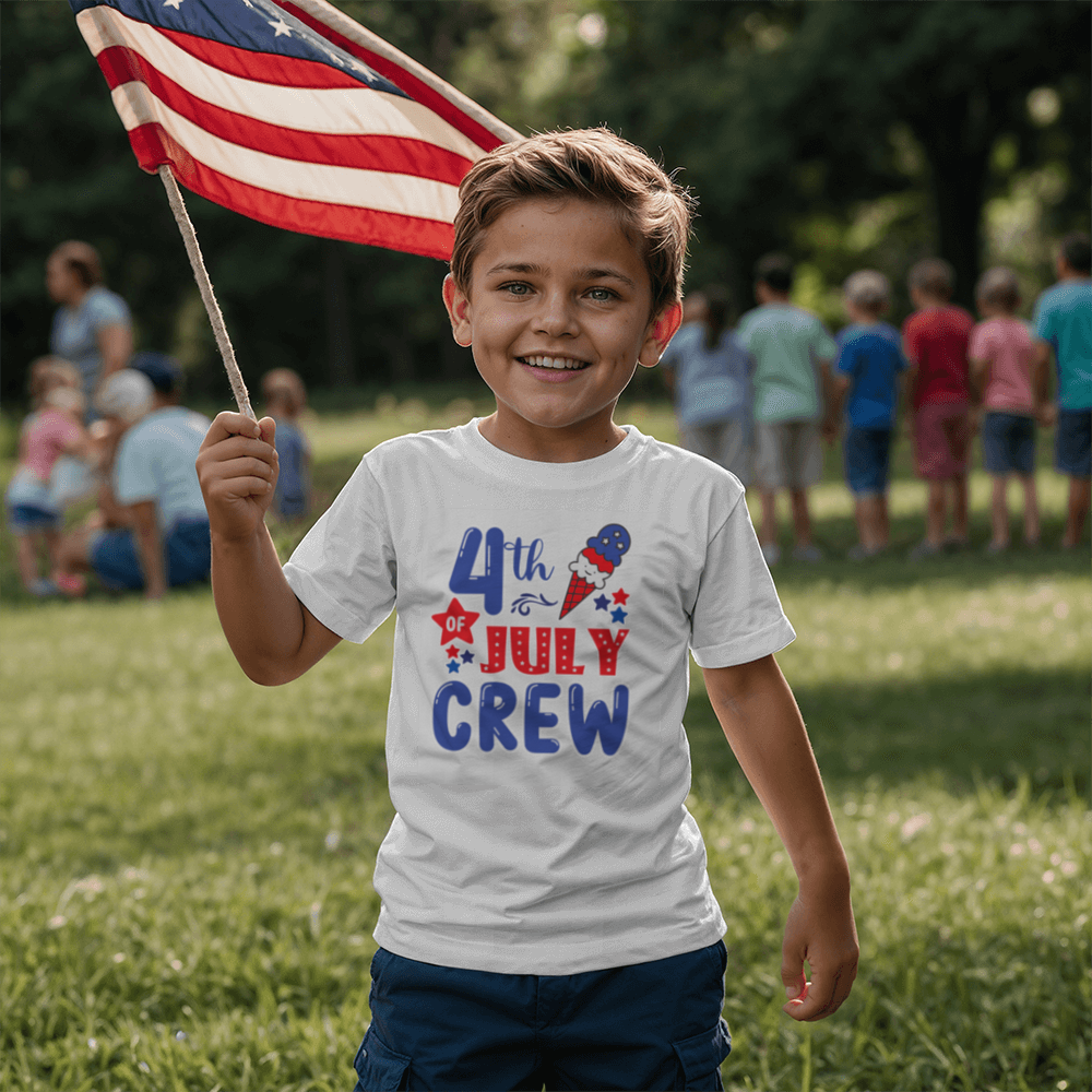 4th of July Crew - Little Kids T-Shirt