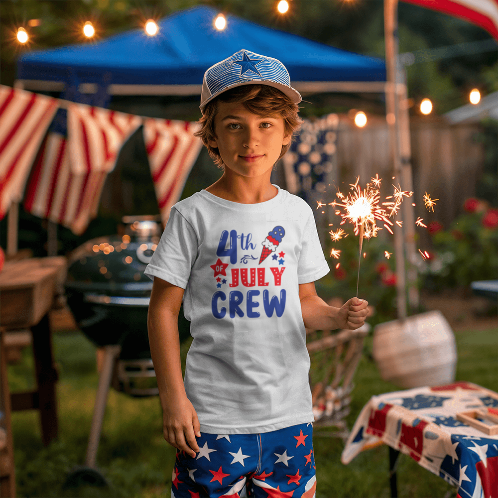 4th of July Crew - Little Kids T-Shirt