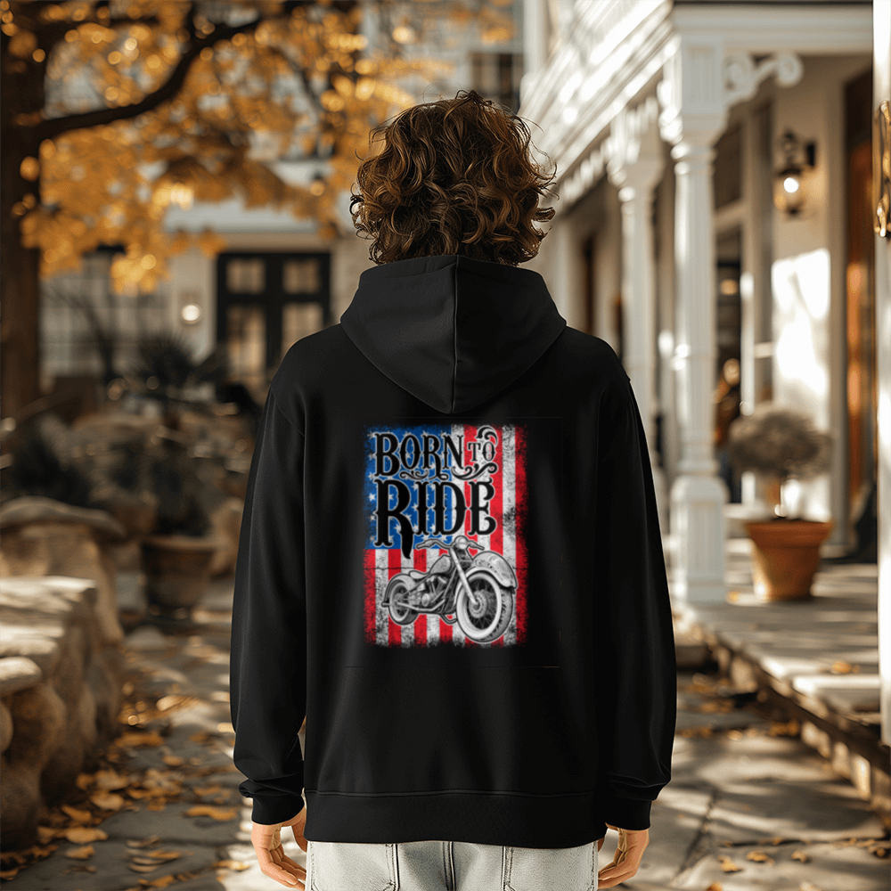Born To Ride - Motorcycle - Unisex Pullover Fleece Hoodie