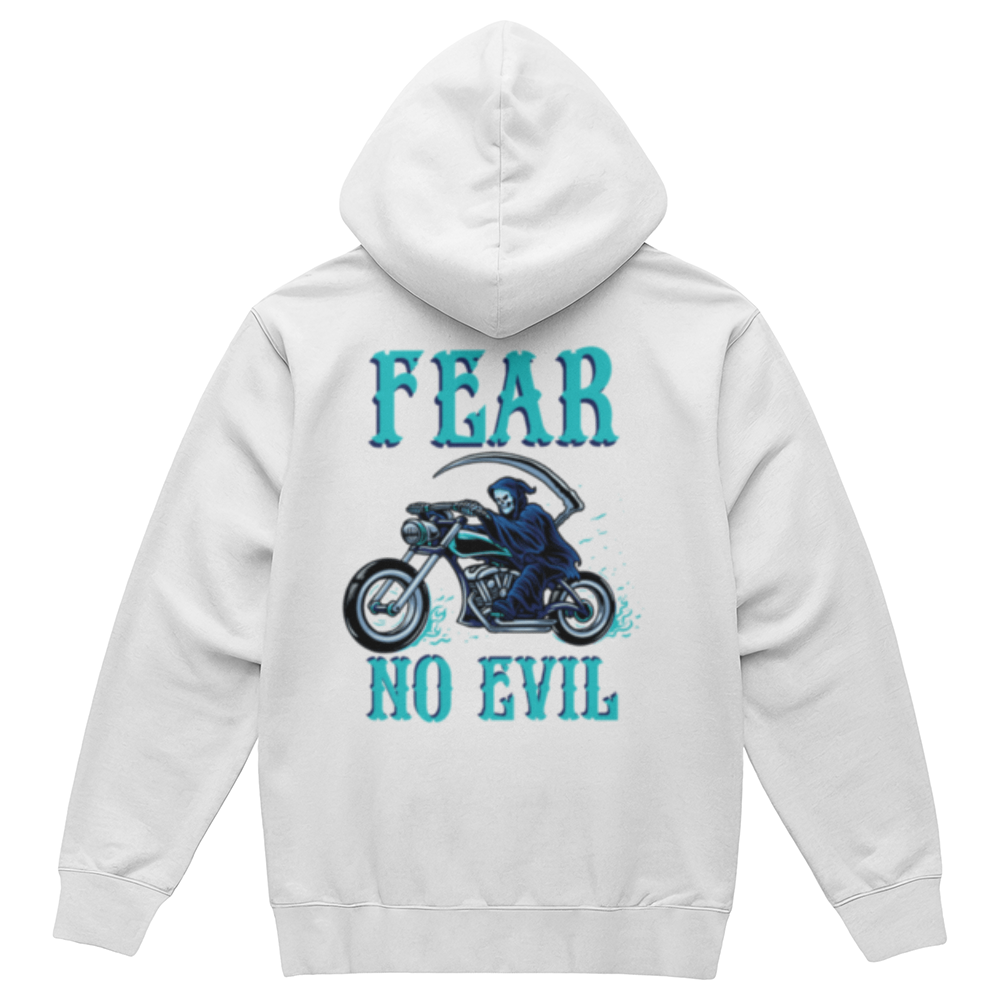 Fear No Evil - Unisex Pull Over Fleece Hoodie - Back Print