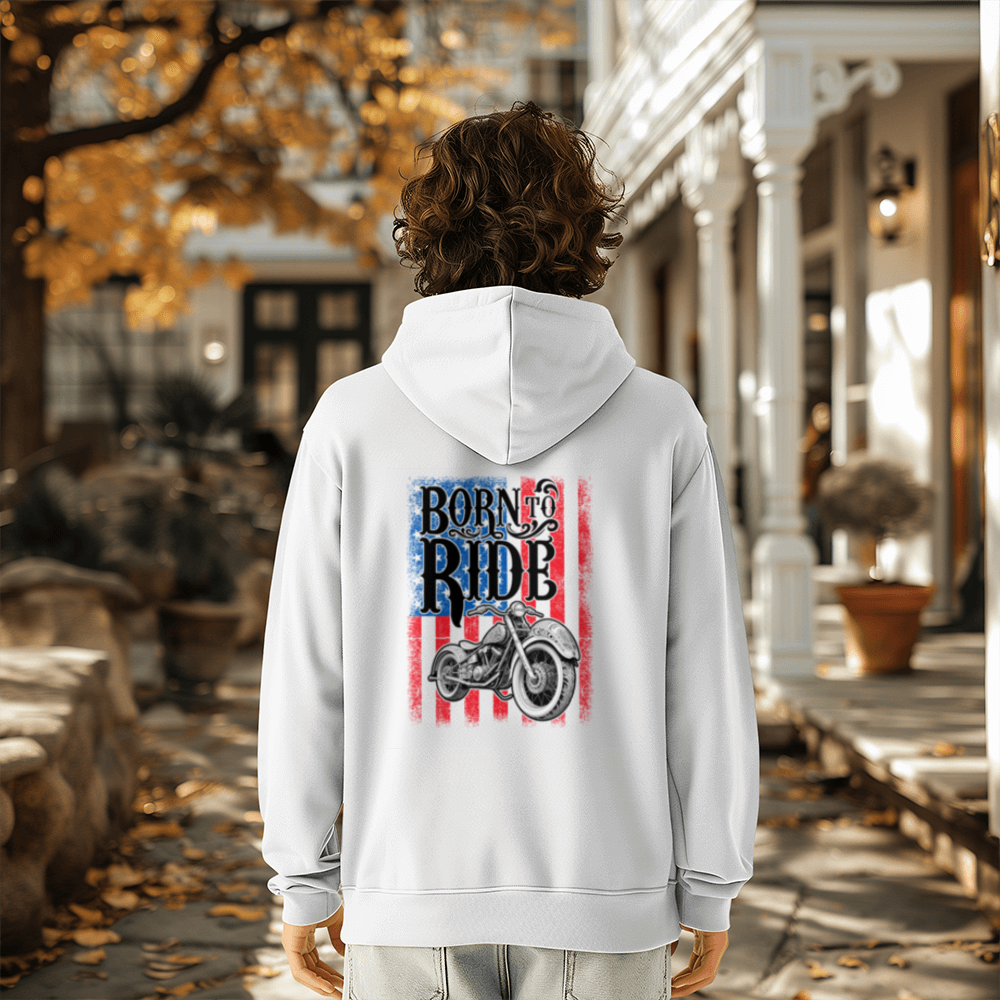 Born To Ride - Motorcycle - Unisex Pullover Fleece Hoodie