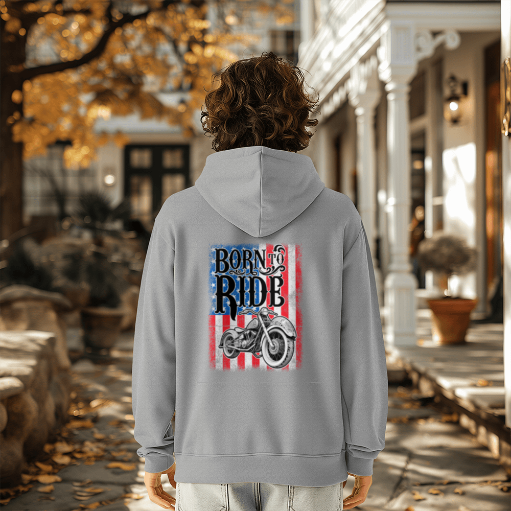 Born To Ride - Motorcycle - Unisex Pullover Fleece Hoodie