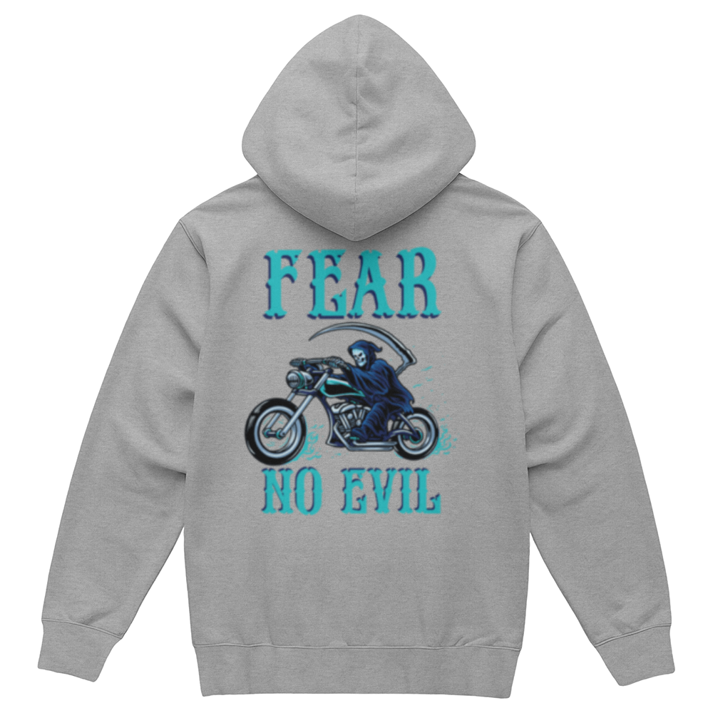 Fear No Evil - Unisex Pull Over Fleece Hoodie - Back Print