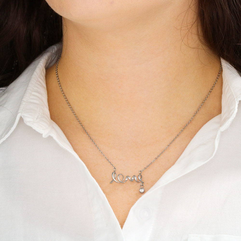 Love - Simple & True -  Hand Scripted Love Necklace