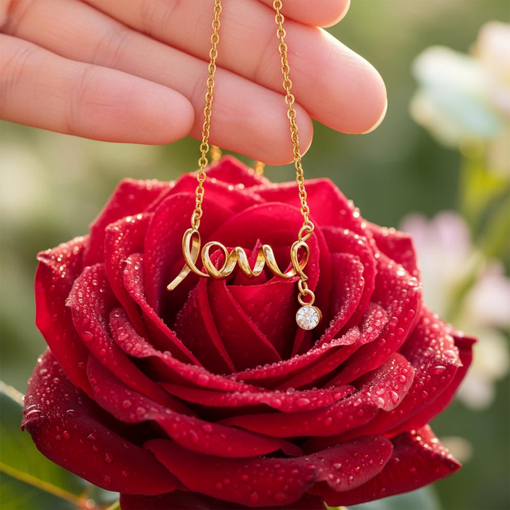 Love - Simple & True -  Hand Scripted Love Necklace