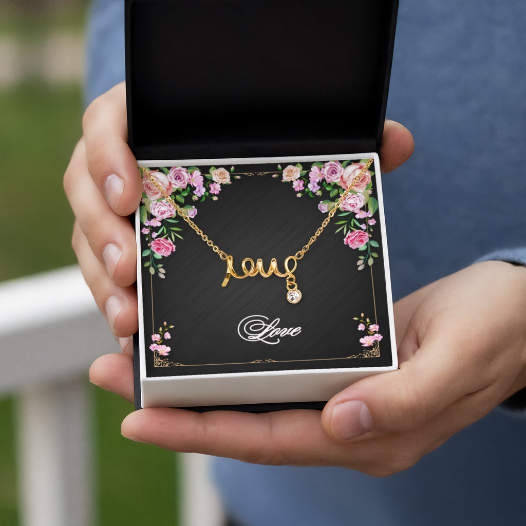 Love - Simple & True -  Hand Scripted Love Necklace