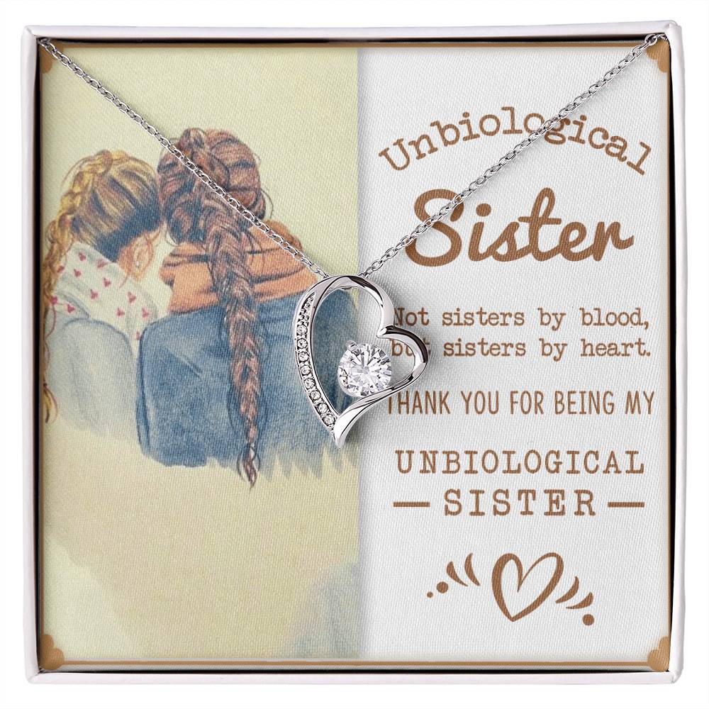 Best Friends- Unbiological Sister- Forever Love Necklace - GOLD FINISH