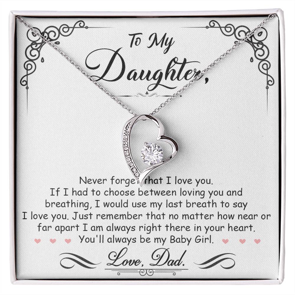 My Baby Girl - Forever Love Necklace - GOLD FINISH