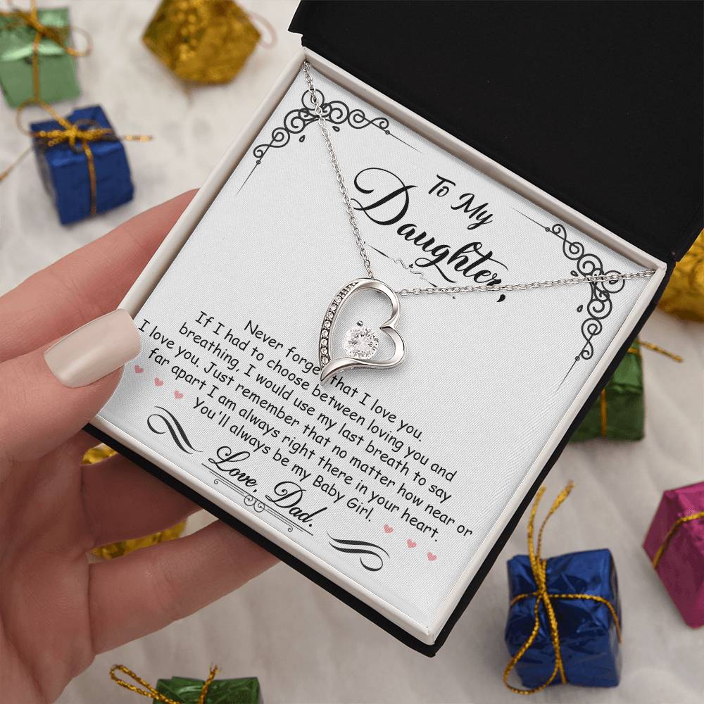 My Baby Girl - Forever Love Necklace - GOLD FINISH