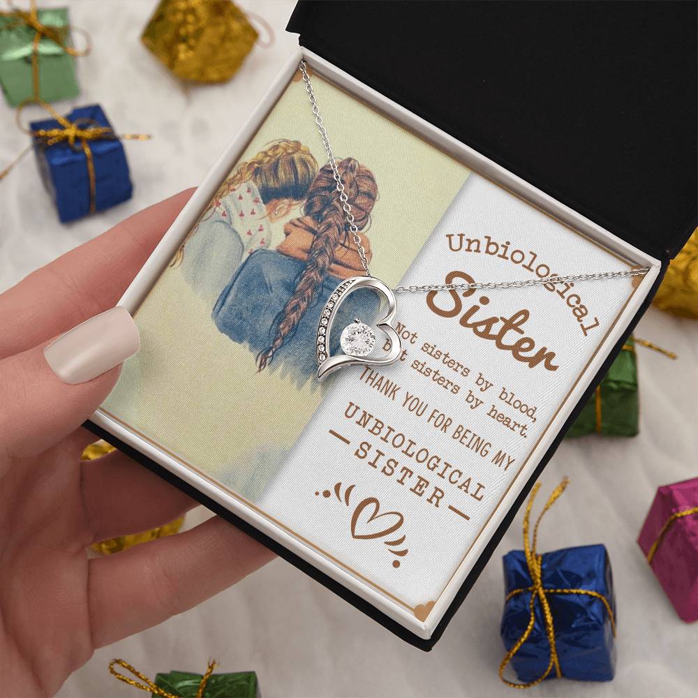 Best Friends- Unbiological Sister- Forever Love Necklace - GOLD FINISH