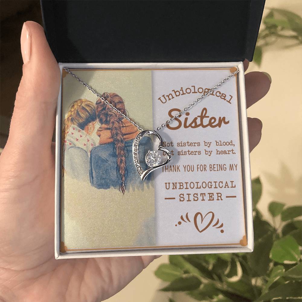 Best Friends- Unbiological Sister- Forever Love Necklace - GOLD FINISH