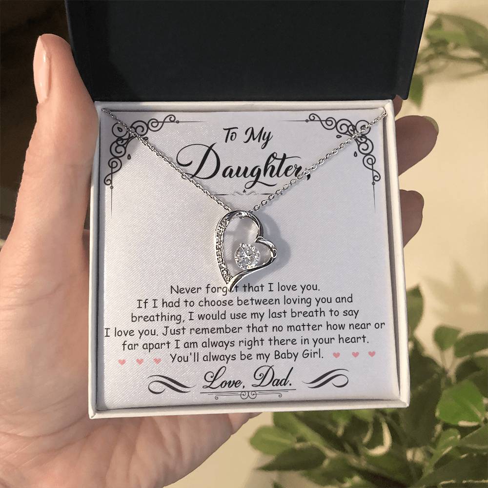 My Baby Girl - Forever Love Necklace - GOLD FINISH
