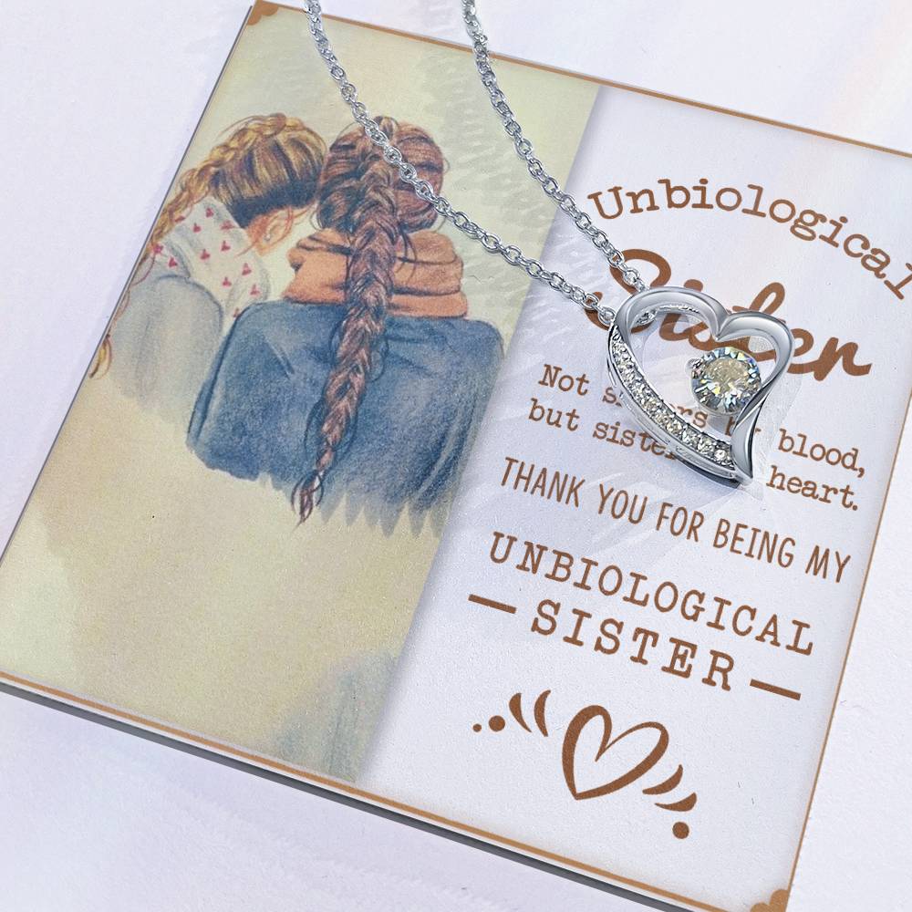 Best Friends- Unbiological Sister- Forever Love Necklace - GOLD FINISH