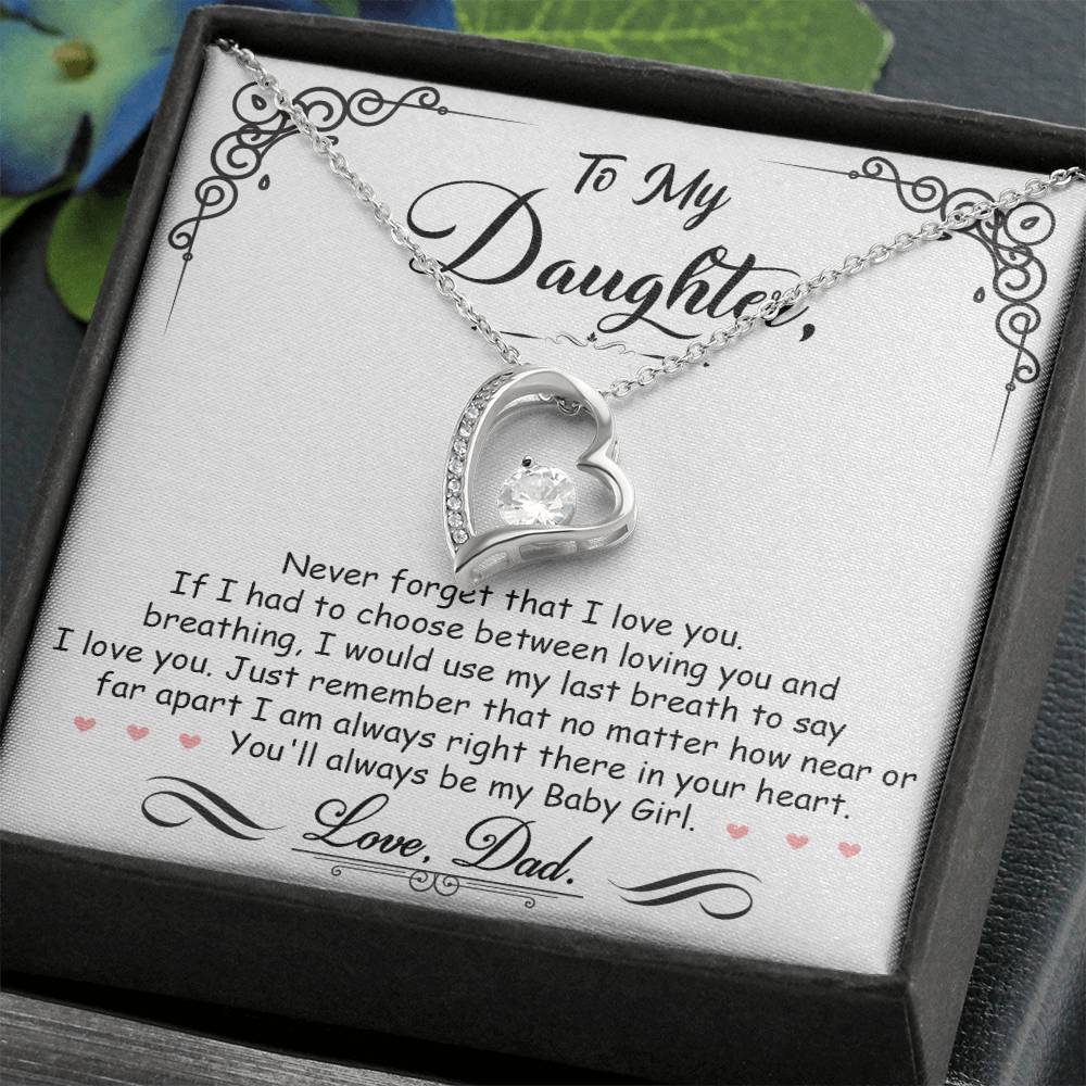 My Baby Girl - Forever Love Necklace - GOLD FINISH