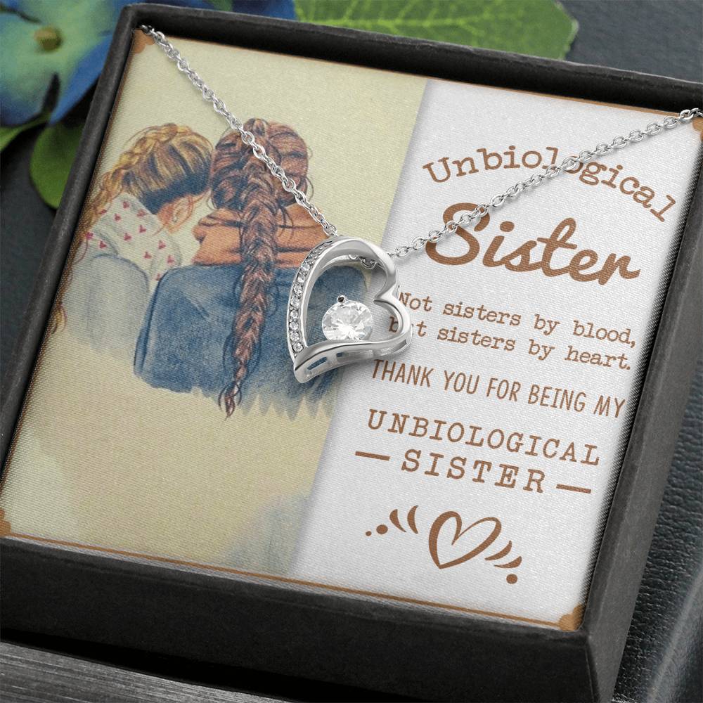 Best Friends- Unbiological Sister- Forever Love Necklace - GOLD FINISH