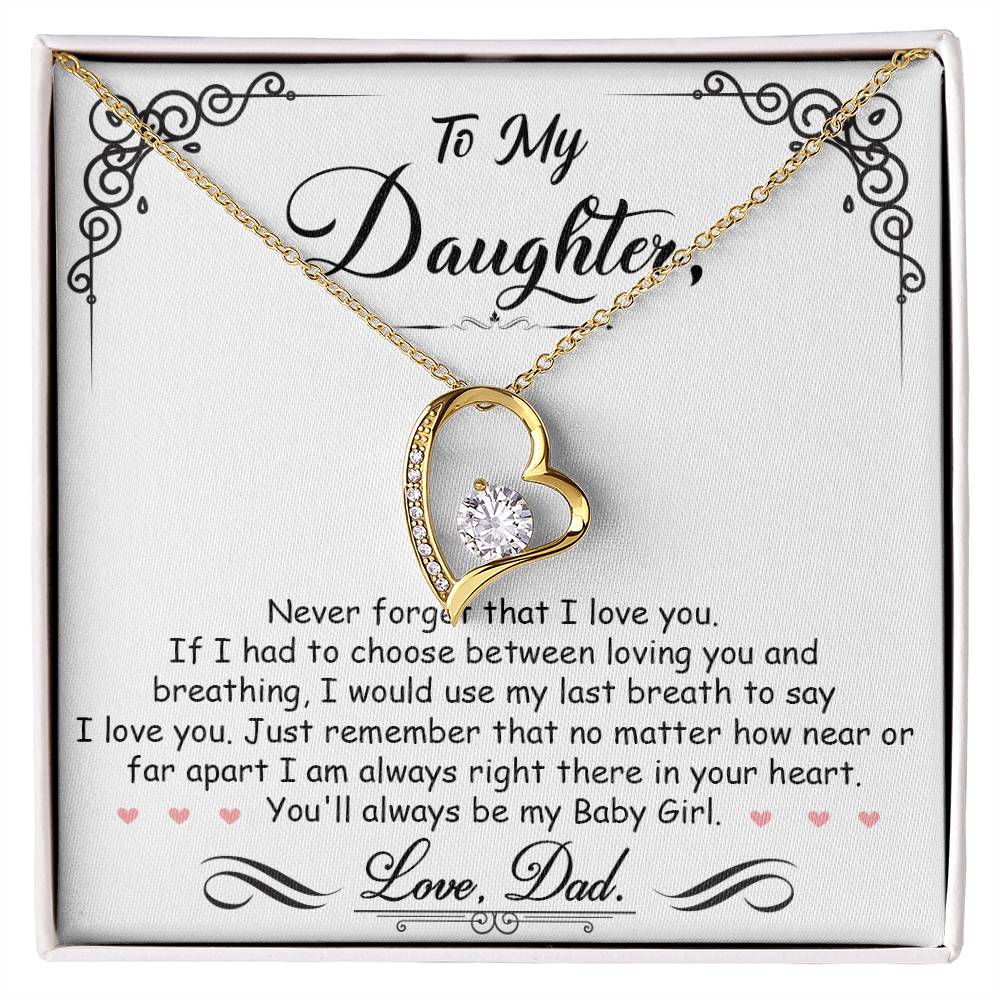 My Baby Girl - Forever Love Necklace - GOLD FINISH