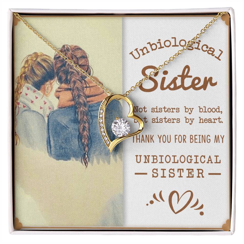 Best Friends- Unbiological Sister- Forever Love Necklace - GOLD FINISH
