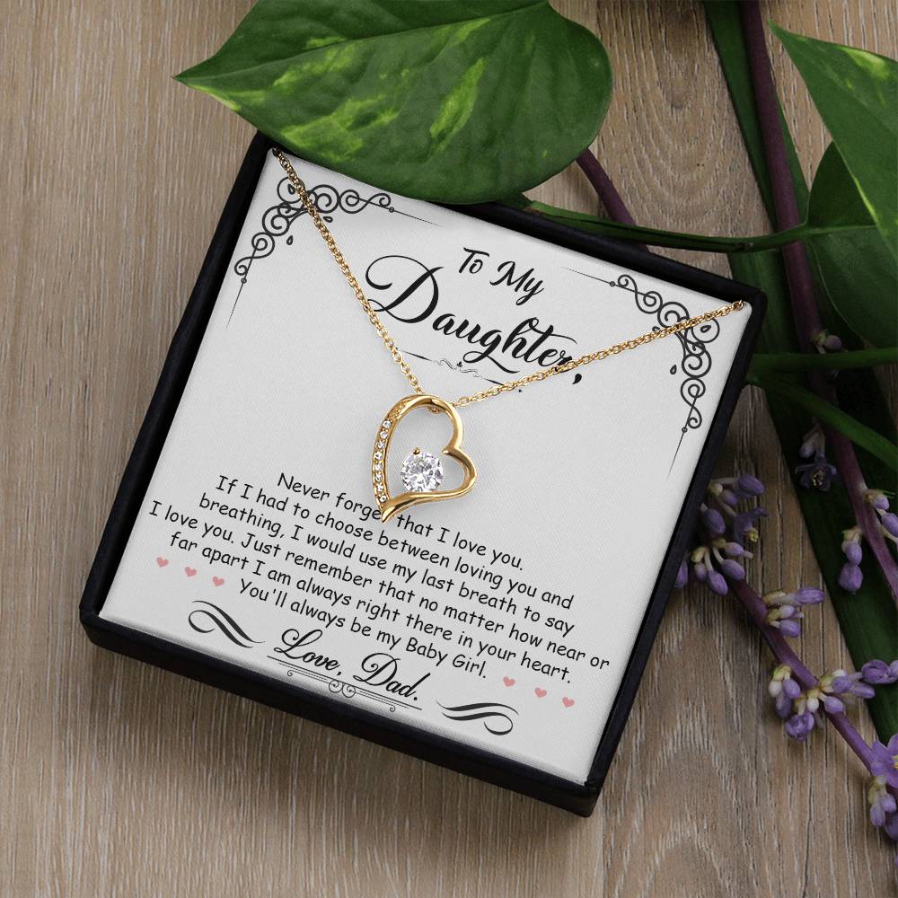 My Baby Girl - Forever Love Necklace - GOLD FINISH