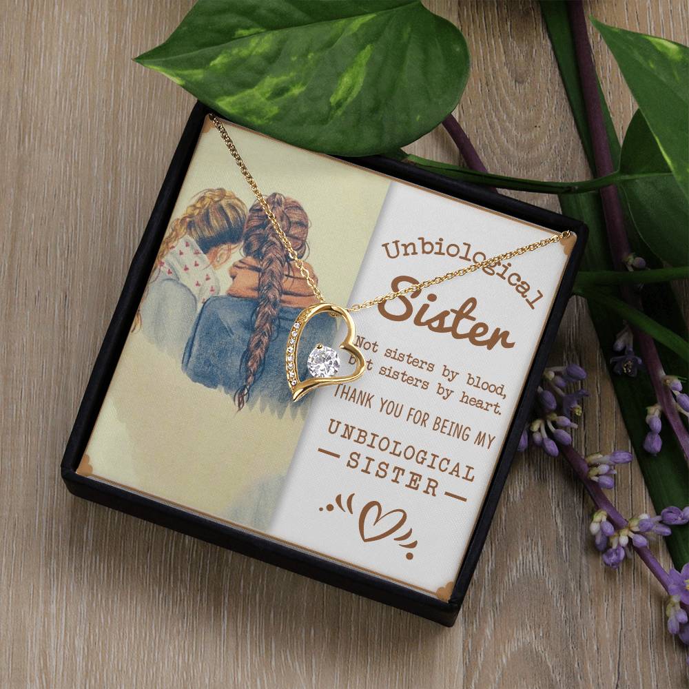 Best Friends- Unbiological Sister- Forever Love Necklace - GOLD FINISH