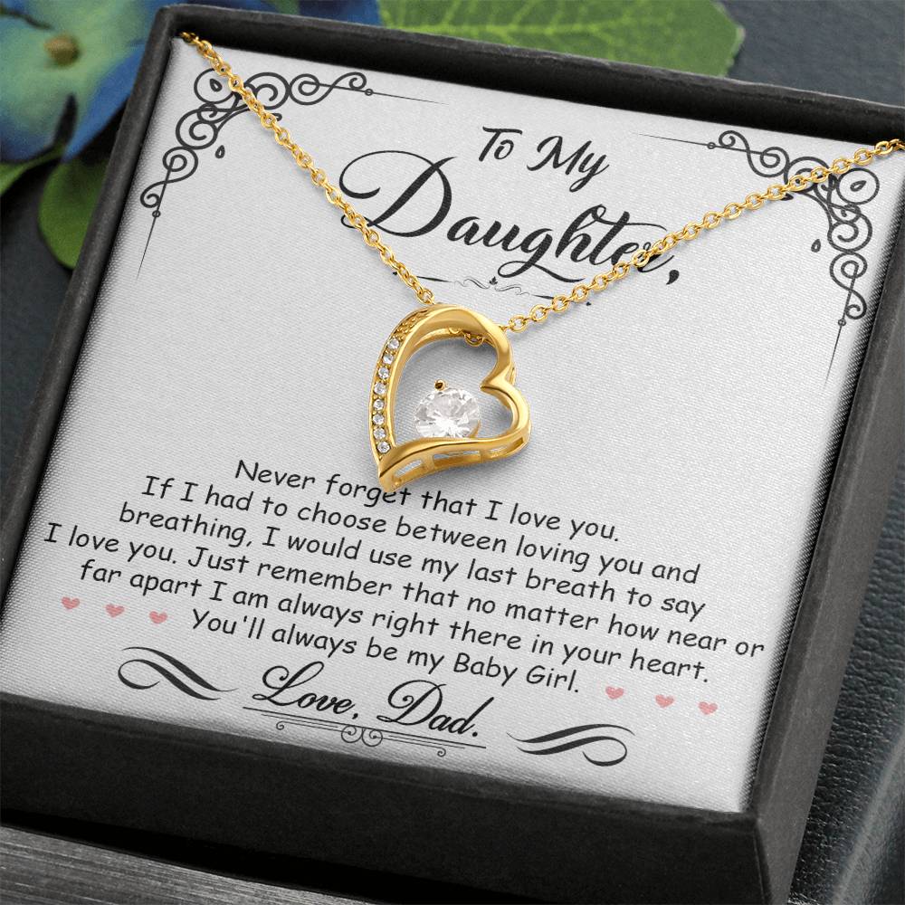 My Baby Girl - Forever Love Necklace - GOLD FINISH