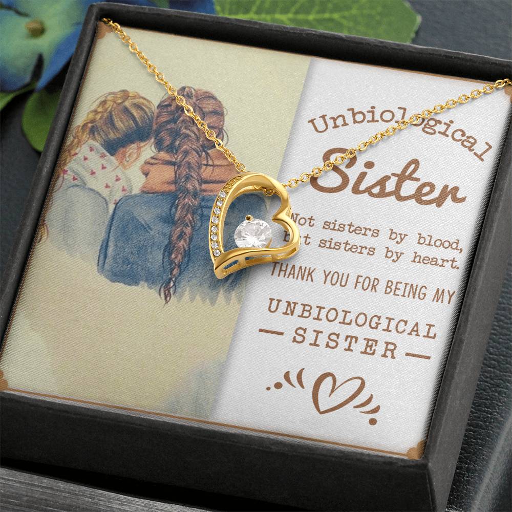 Best Friends- Unbiological Sister- Forever Love Necklace - GOLD FINISH